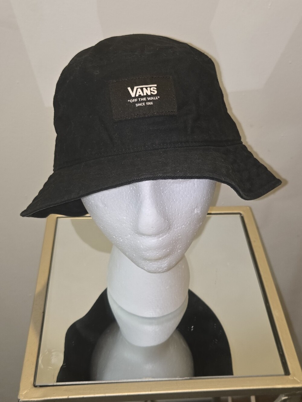 Vans Off The Wall Bucket Hat Black Twill Patch Logo Skate Sun Hat Size S/M